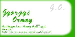 gyorgyi ormay business card